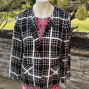 Pendleton Black and White 100% Silk Women's Jacket size 12